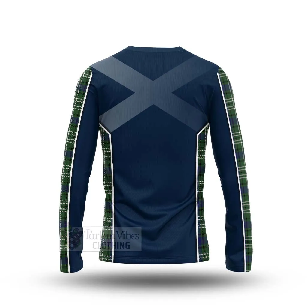 Blyth Tartan Long Sleeve T-Shirt with Family Crest and Scottish Thistle Vibes Sport Style