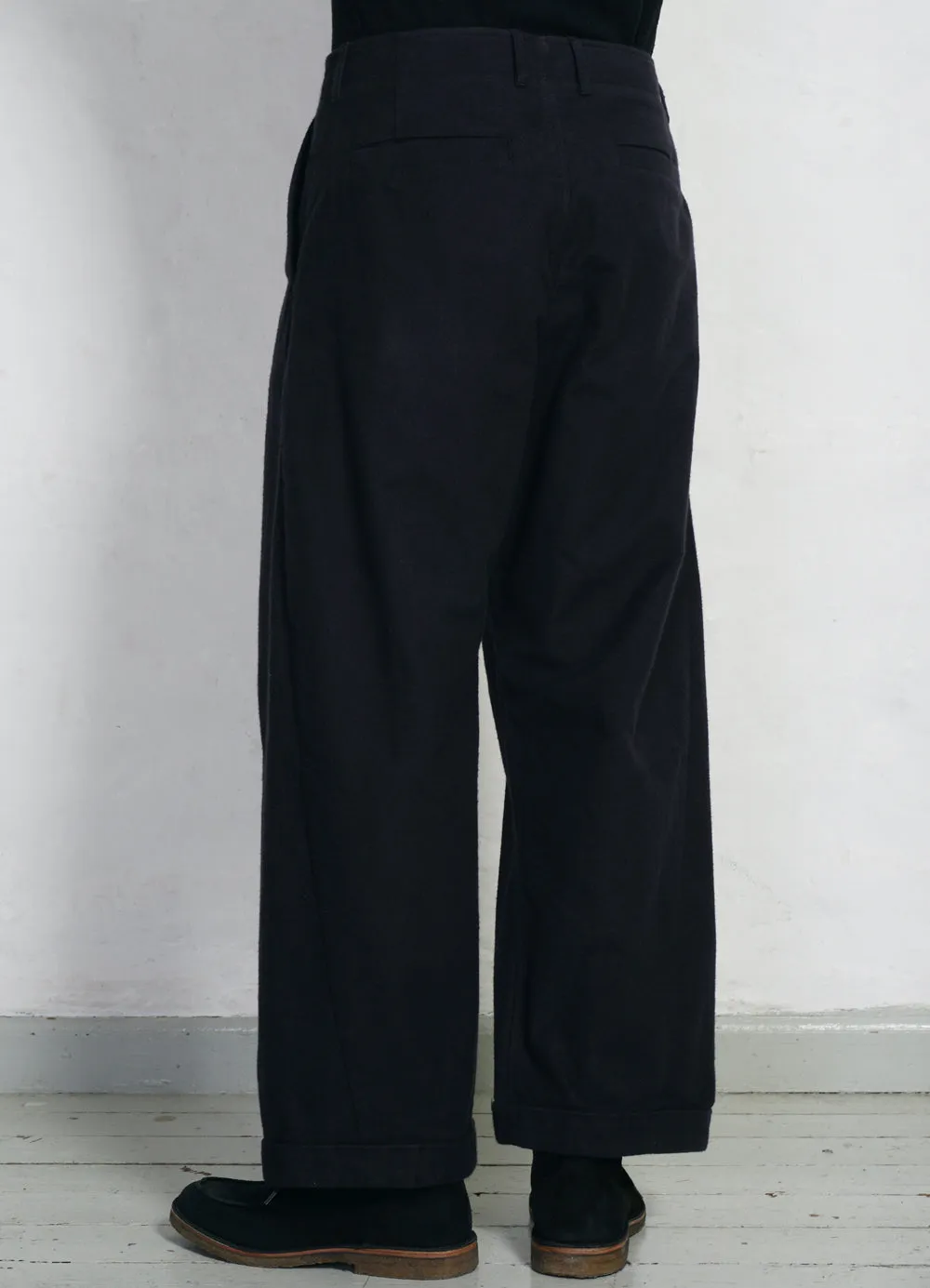 BOBBY | Super Wide Pleated Trousers | Navy