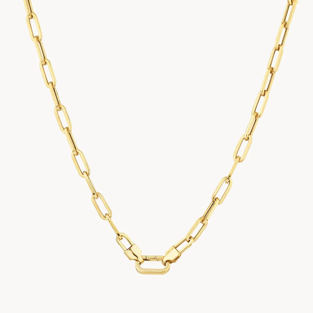 Bold Paperclip Chain Necklace in Gold