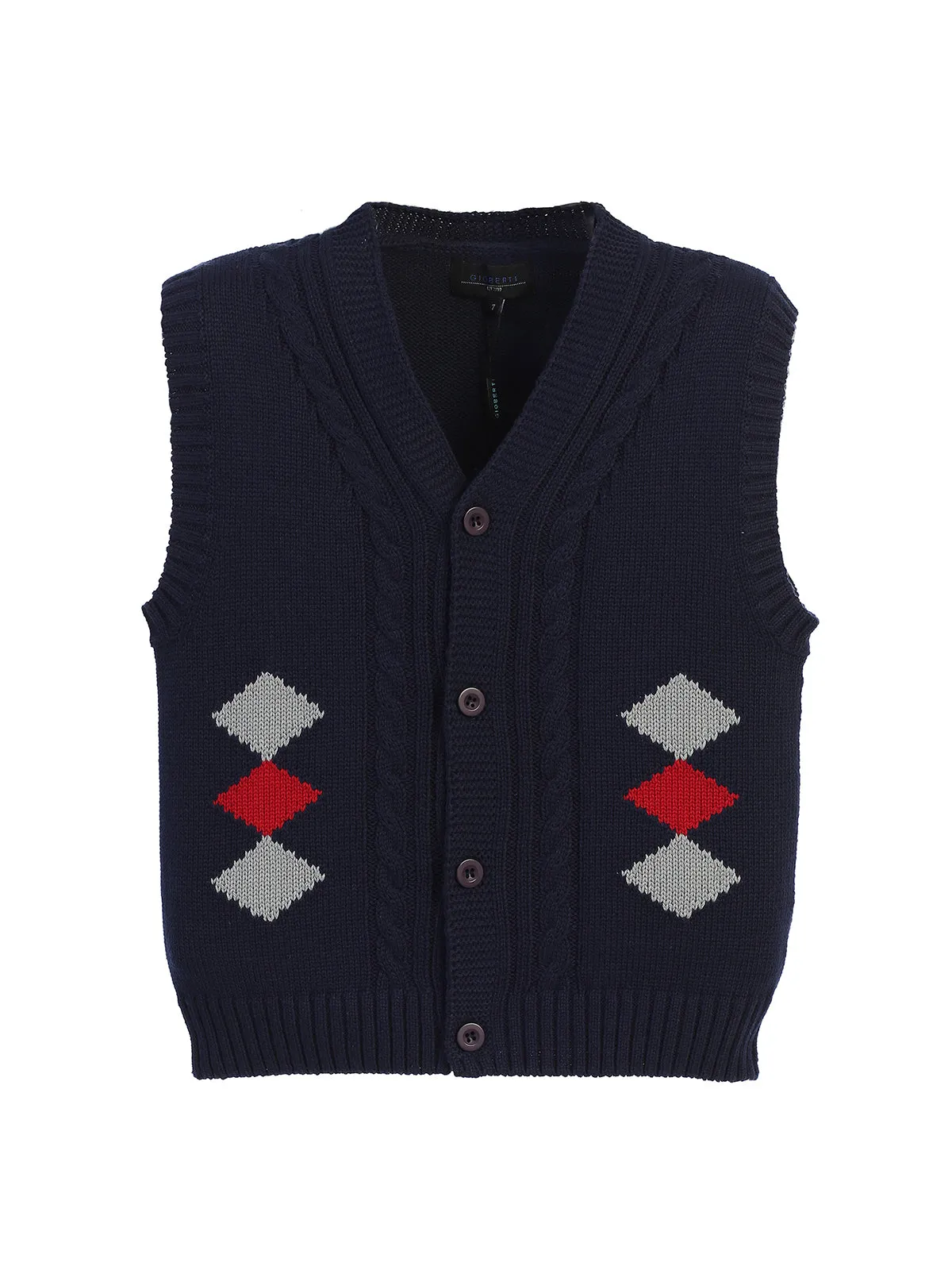 Boy's Knitted Cardigan Vest