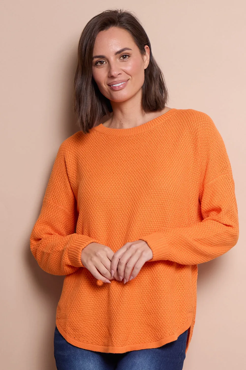 Brenda Waffle Knit - Orange