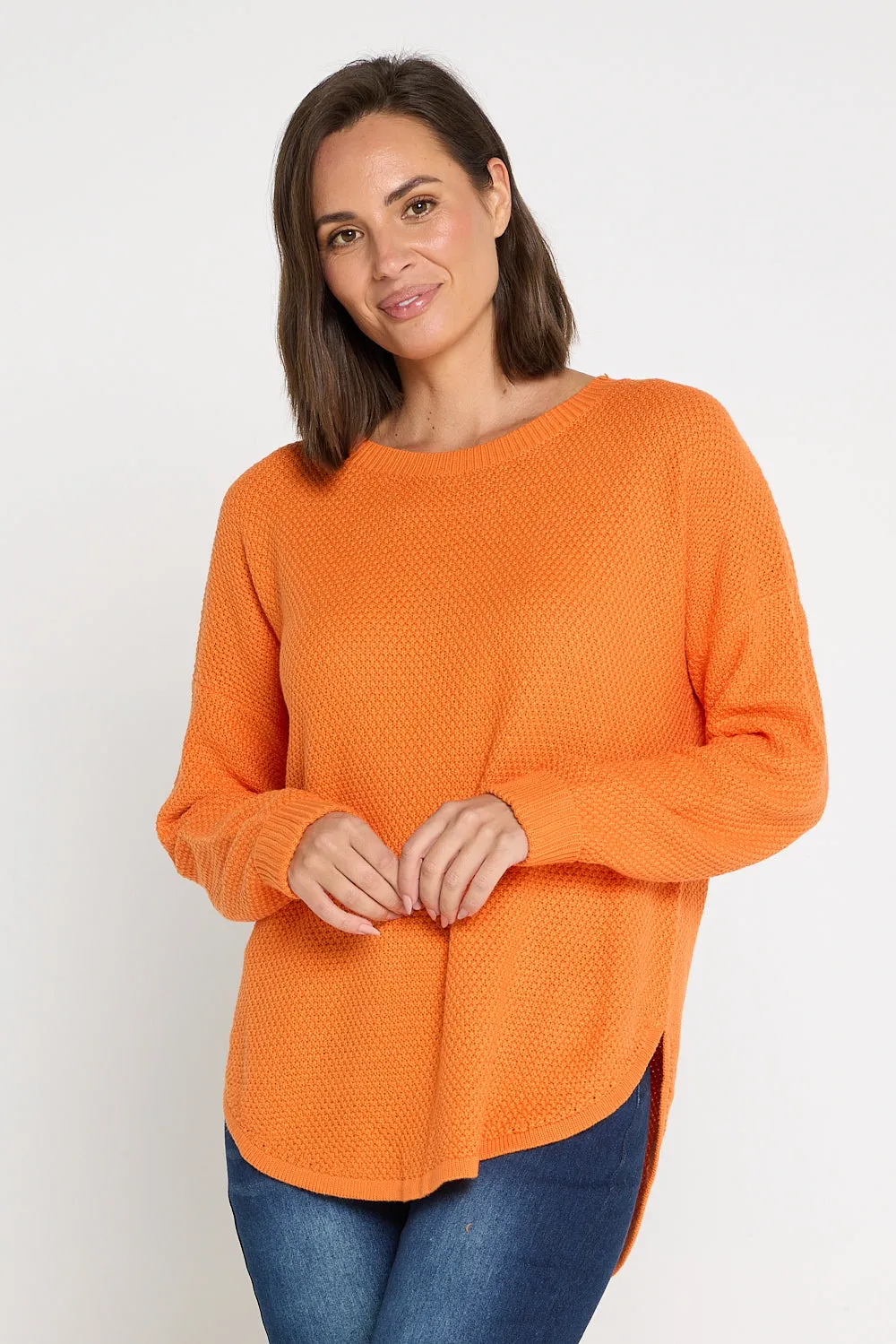 Brenda Waffle Knit - Orange