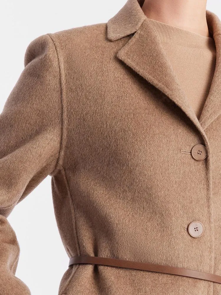 Brown Cashmere Slim-Fit Overcoat