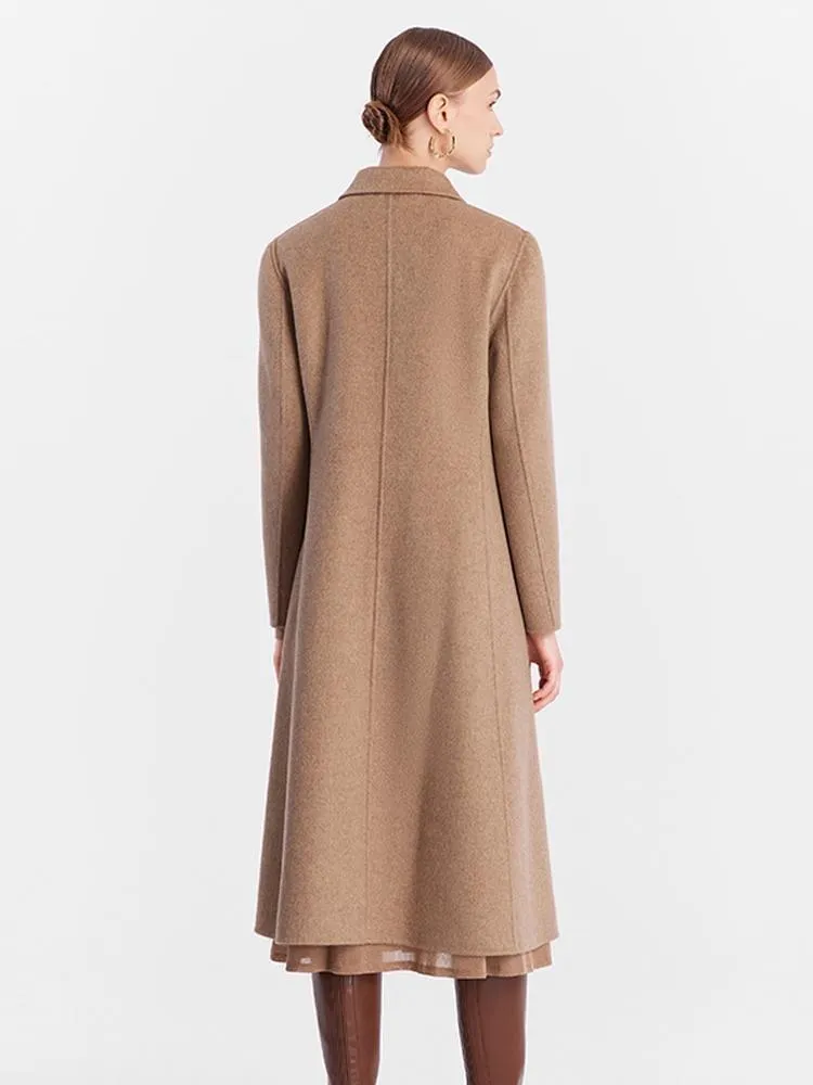 Brown Cashmere Slim-Fit Overcoat