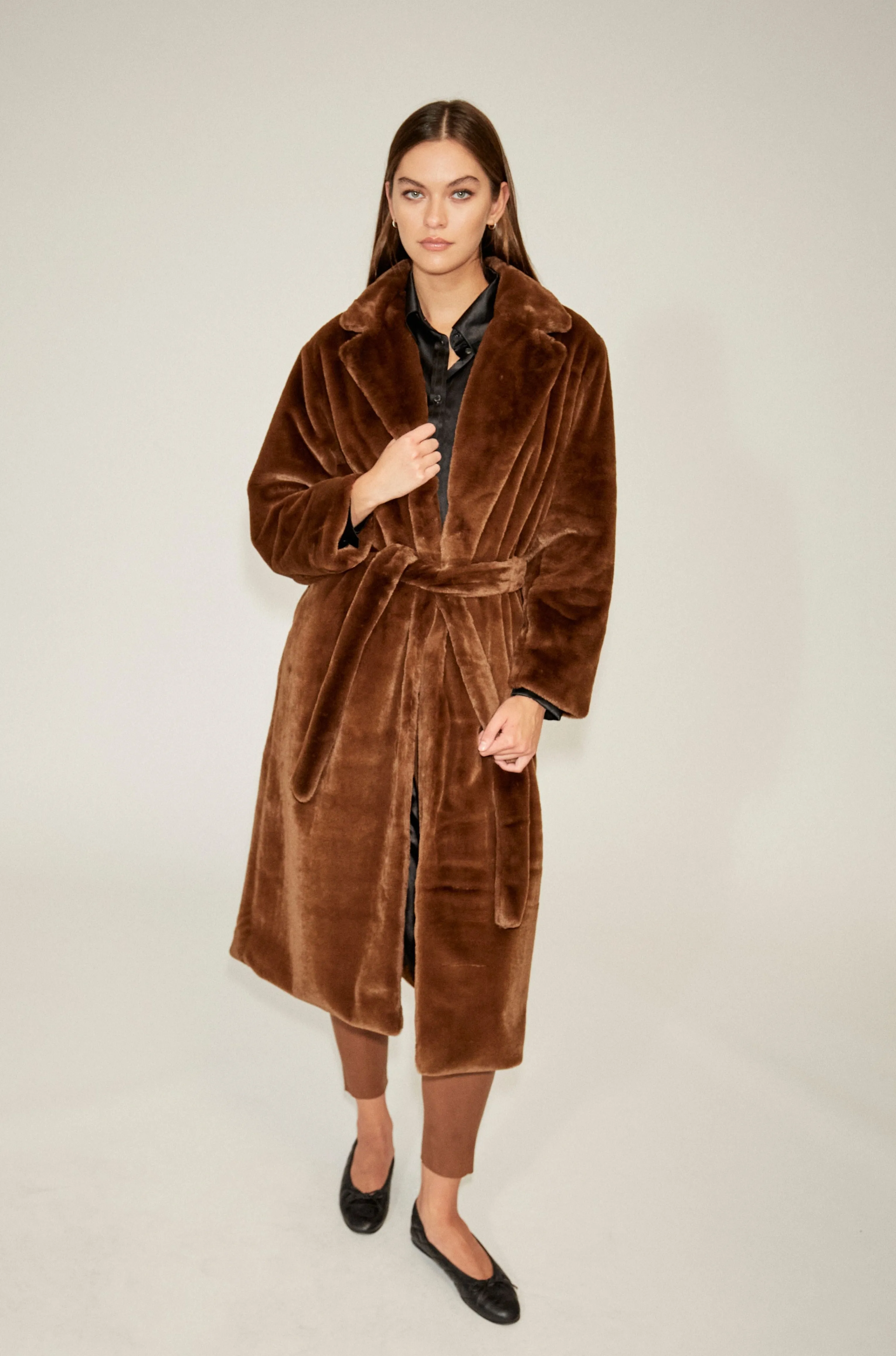 Brown Faux Fur Robe