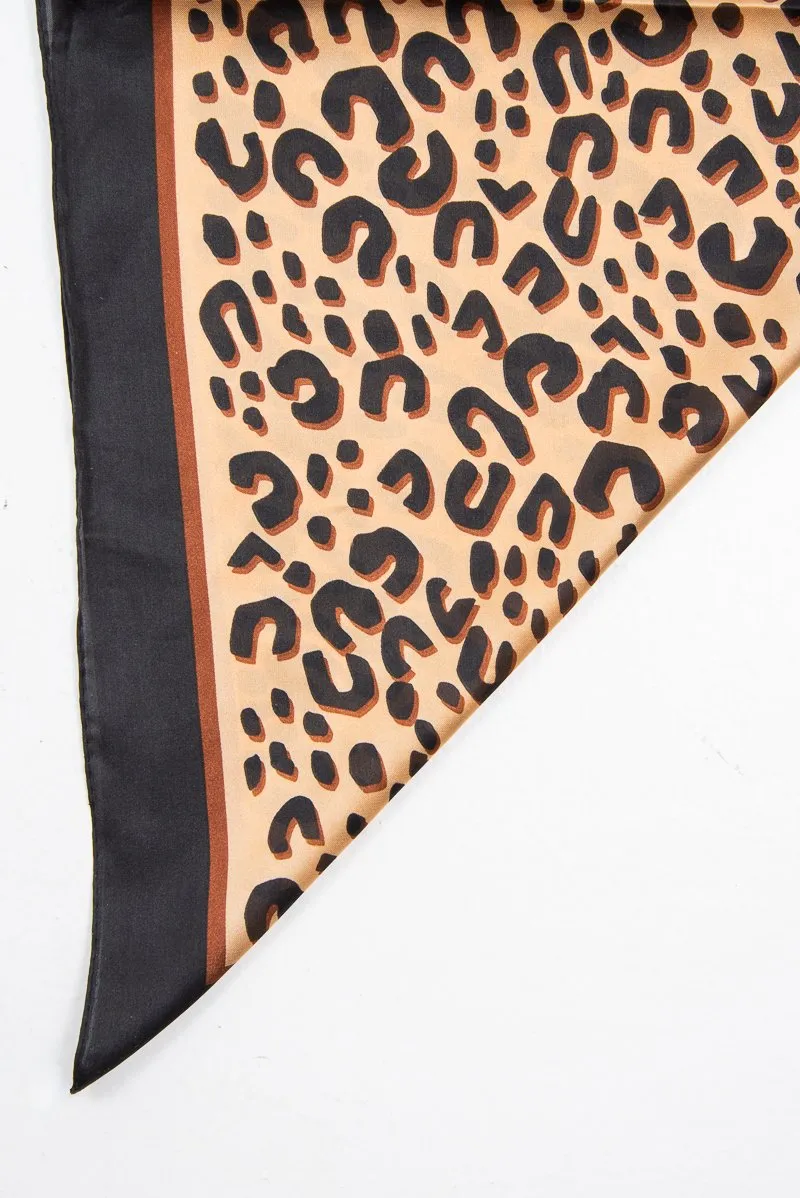 Brown Leopard Print Head Scarf - Aivah