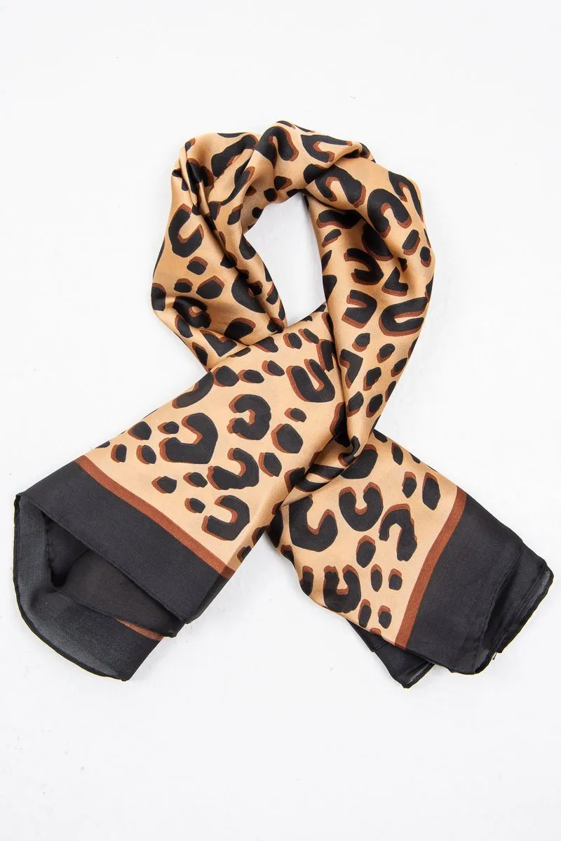 Brown Leopard Print Head Scarf - Aivah