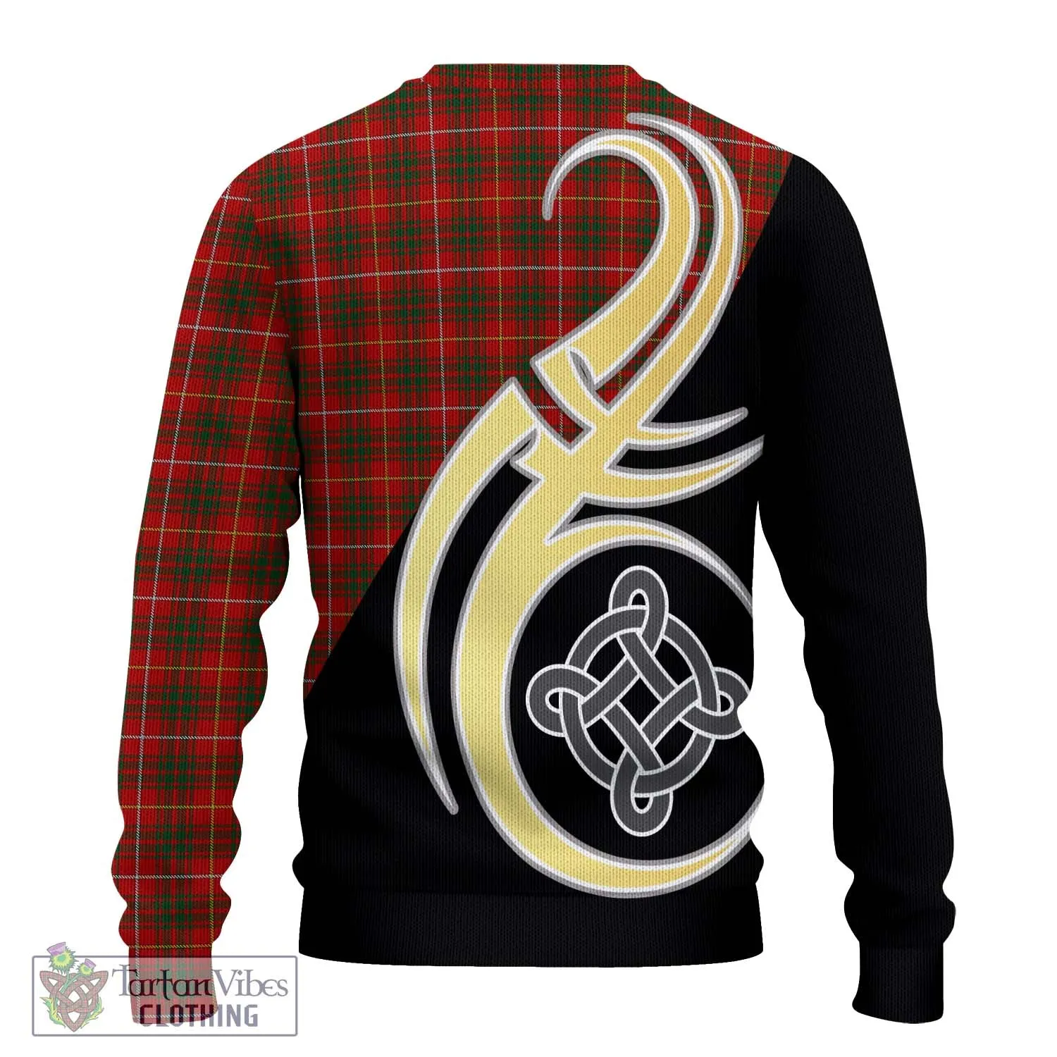 Bruce Tartan Ugly Sweater with Family Crest and Celtic Symbol Style