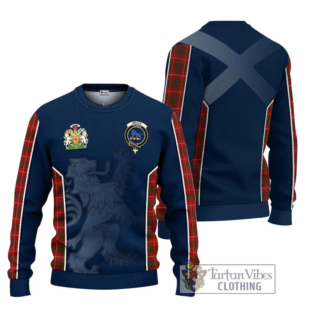 Bruce Tartan Ugly Sweater with Family Crest and Lion Rampant Vibes Sport Style