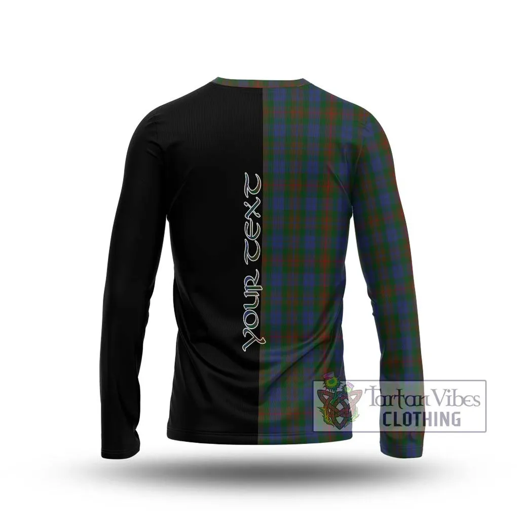 Buchanan Hunting Tartan Long Sleeve T-Shirt with Family Crest and Half Of Me Style