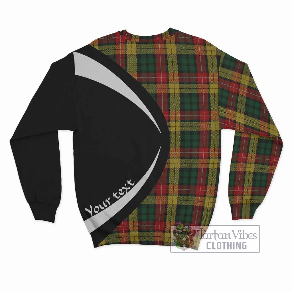 Buchanan Tartan Sweatshirt with Family Crest Circle Style