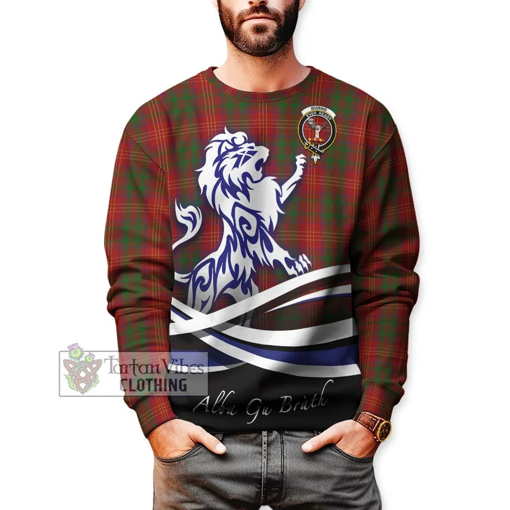 Burns Tartan Sweatshirt with Alba Gu Brath Regal Lion Emblem