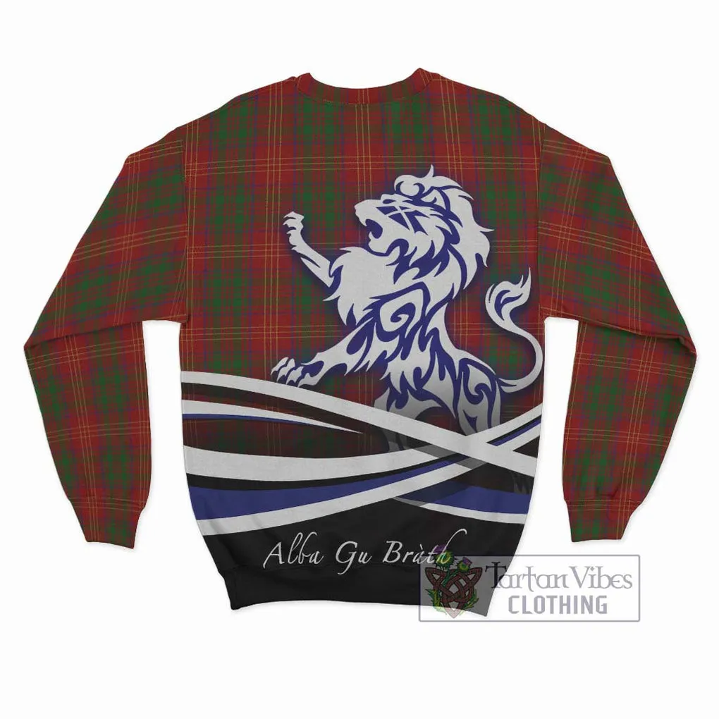 Burns Tartan Sweatshirt with Alba Gu Brath Regal Lion Emblem