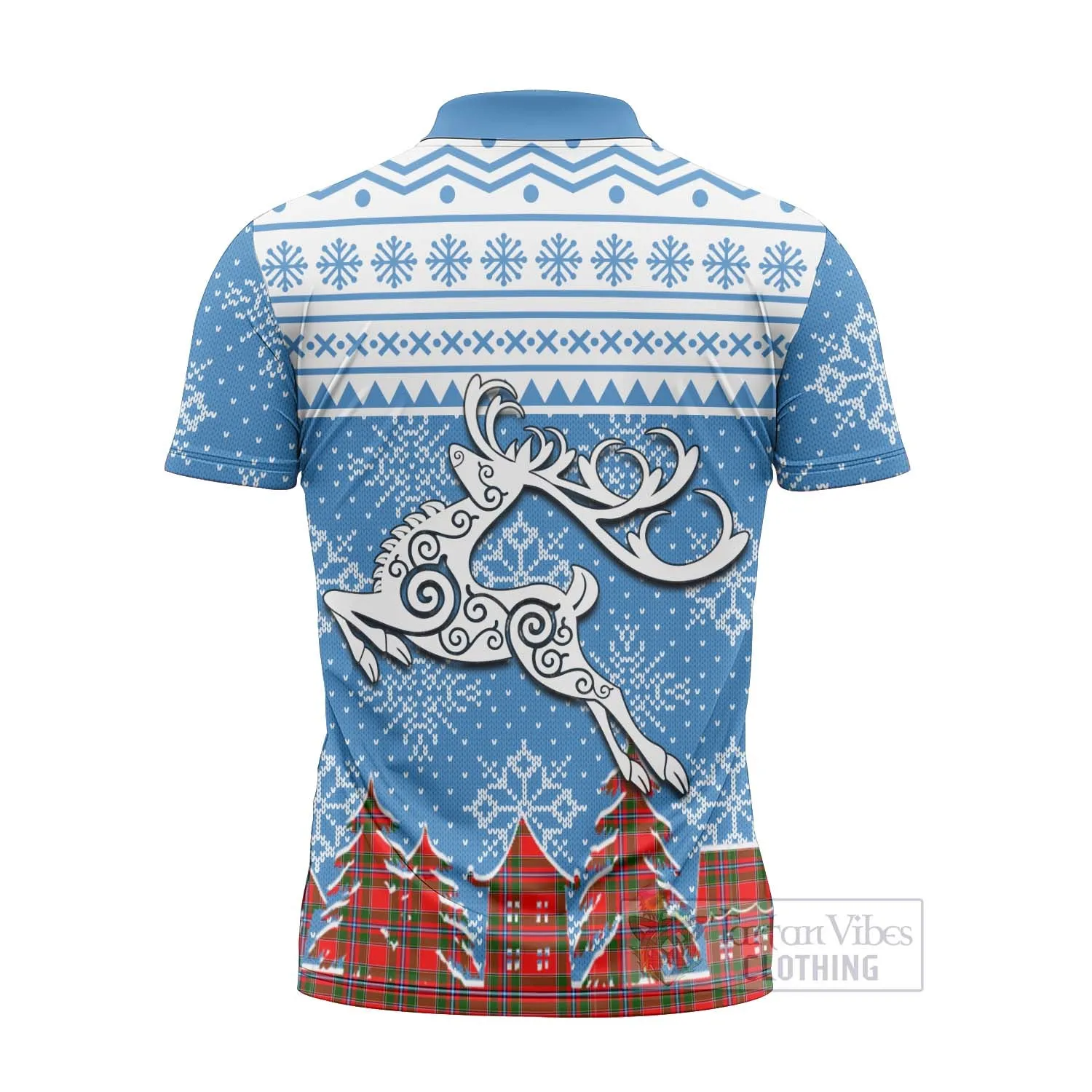 Butter Clan Christmas Zipper Polo Shirt Celtic Reindeer Style