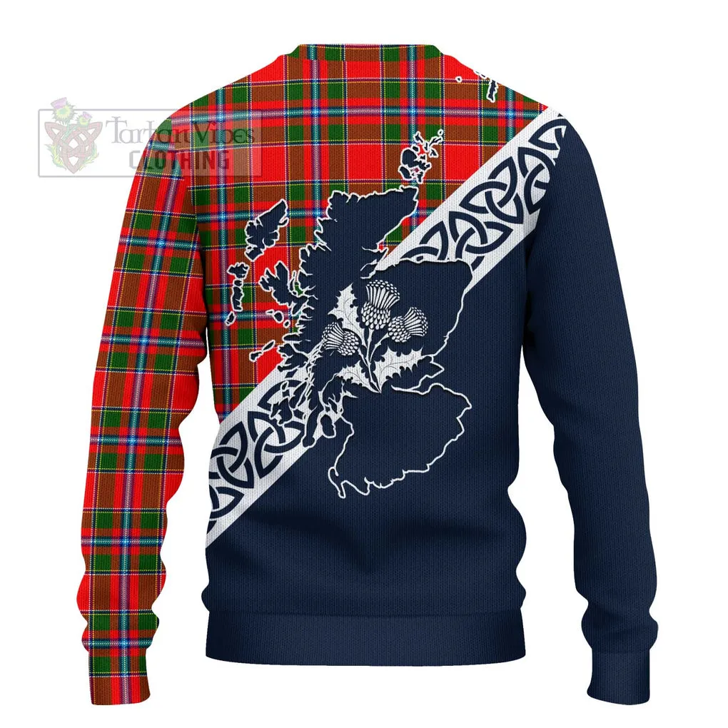 Butter Tartan Ugly Sweater Featuring Thistle and Scotland Map