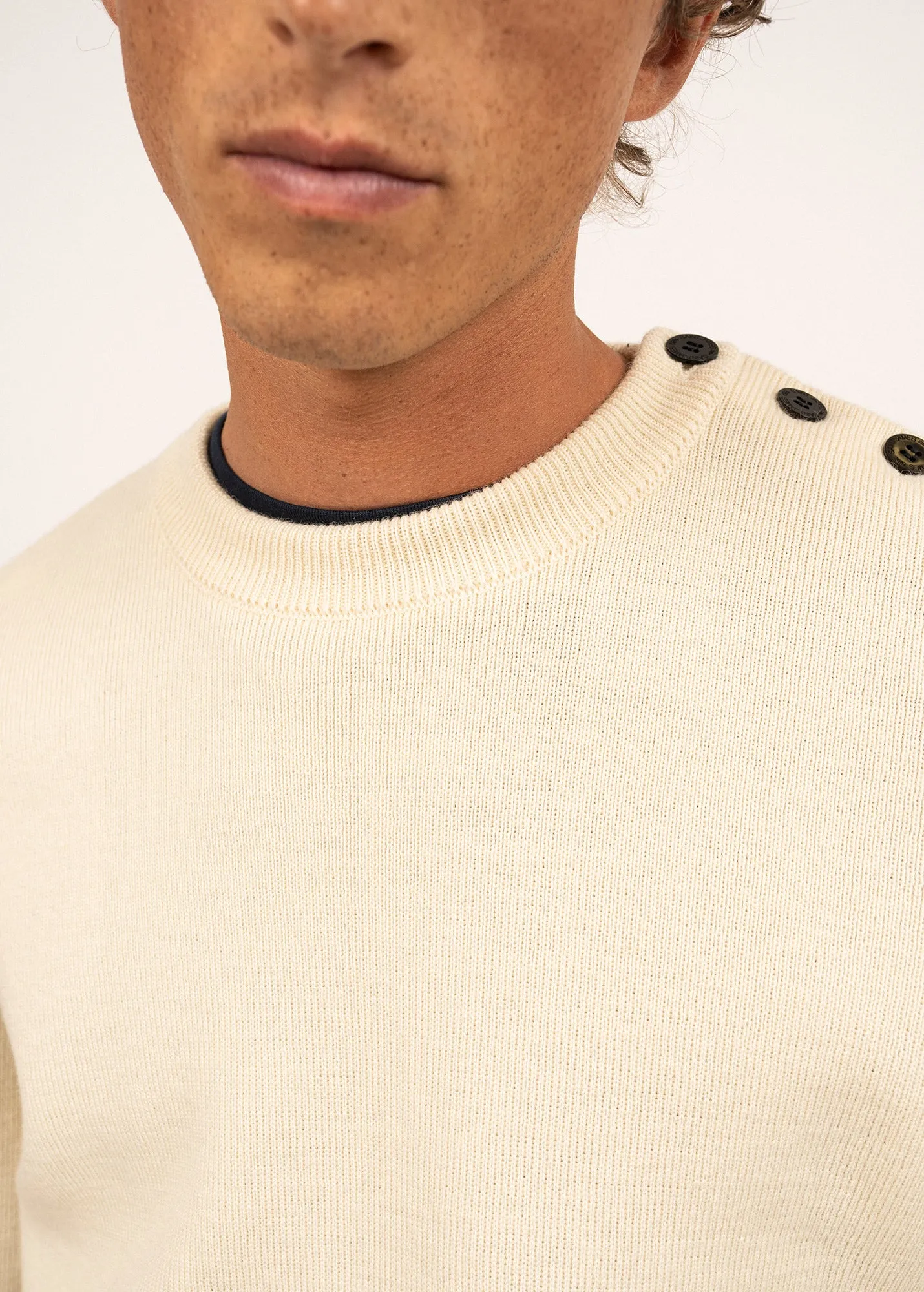 Cancale sailor jumper - regular fit, in pure new wool (ECRU)