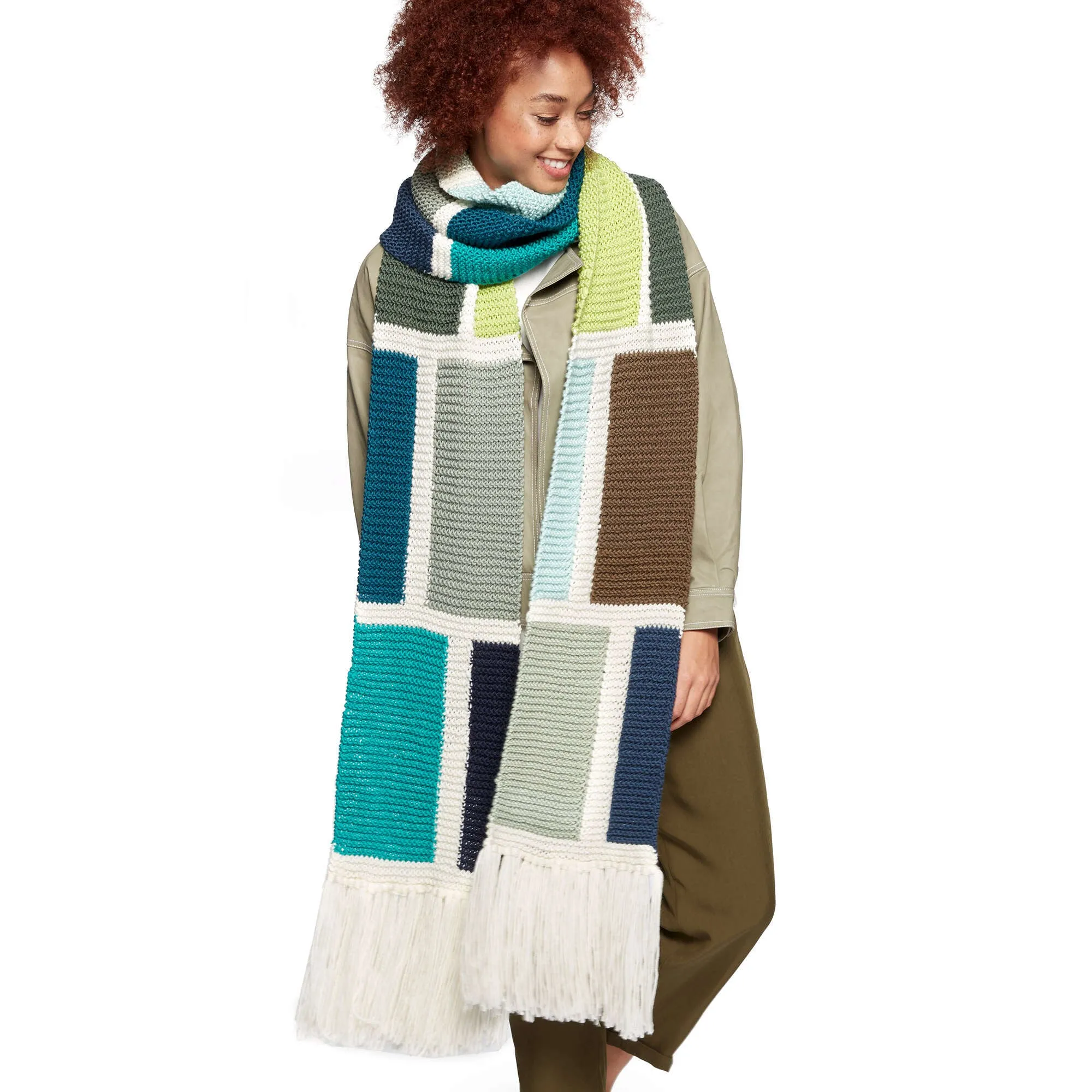 Caron X Pantone Shifting Blocks Knit Scarf