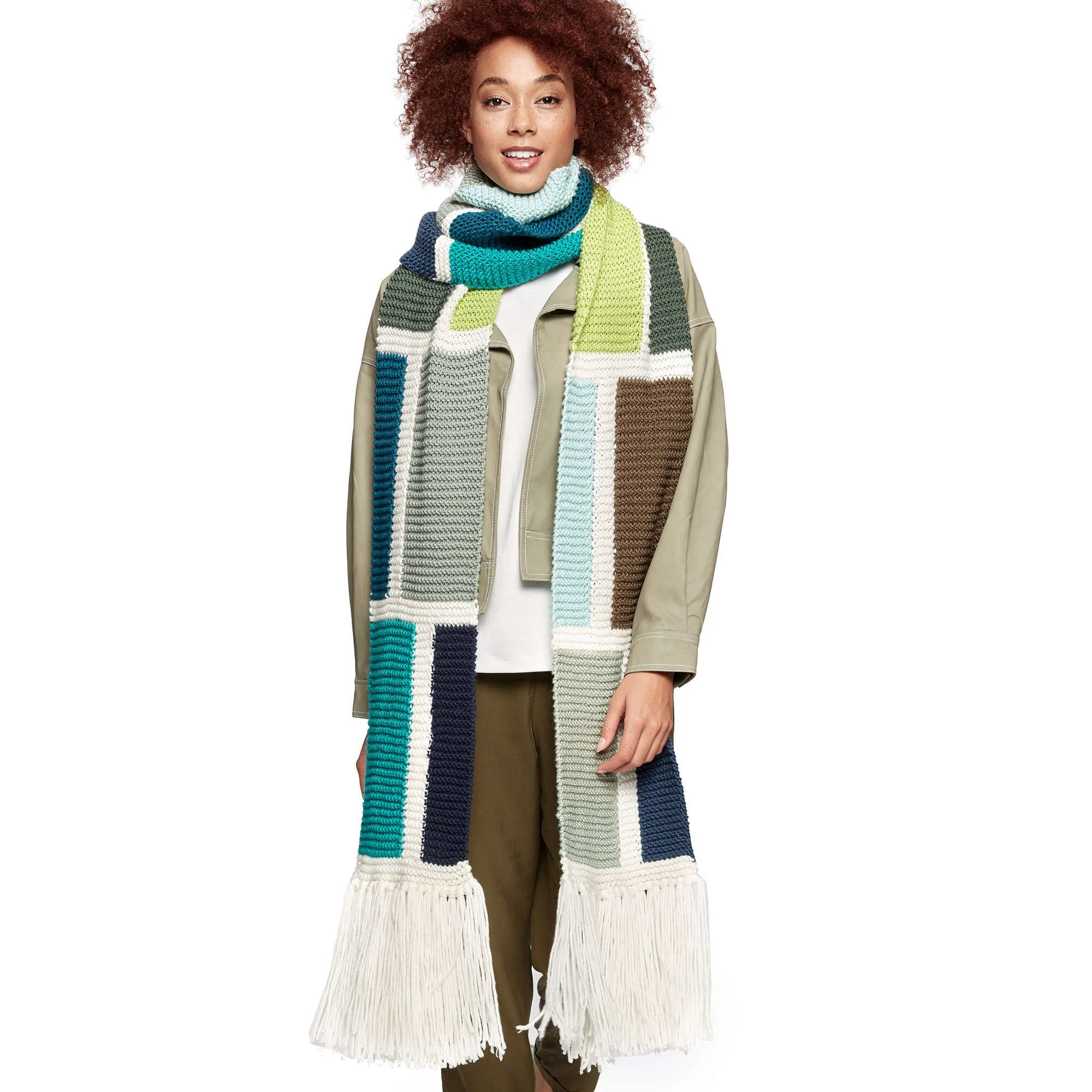 Caron X Pantone Shifting Blocks Knit Scarf