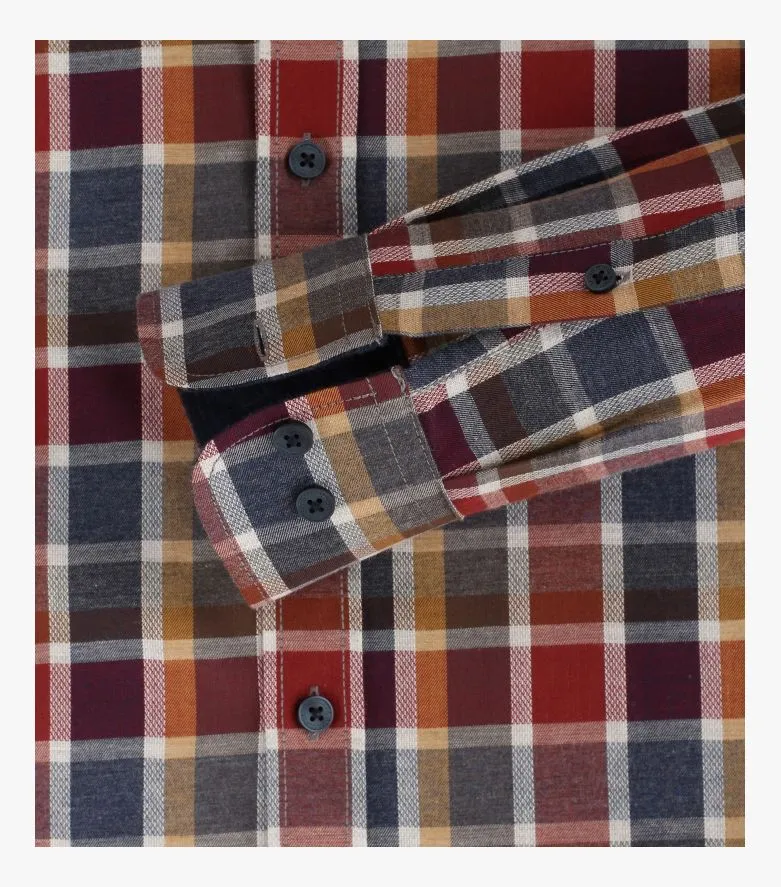 Casa Moda - 3XL - Rusted Orange Check Shirt