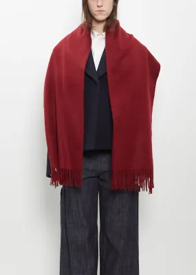 Cashmere Arran Solid Scarf — Wine Red