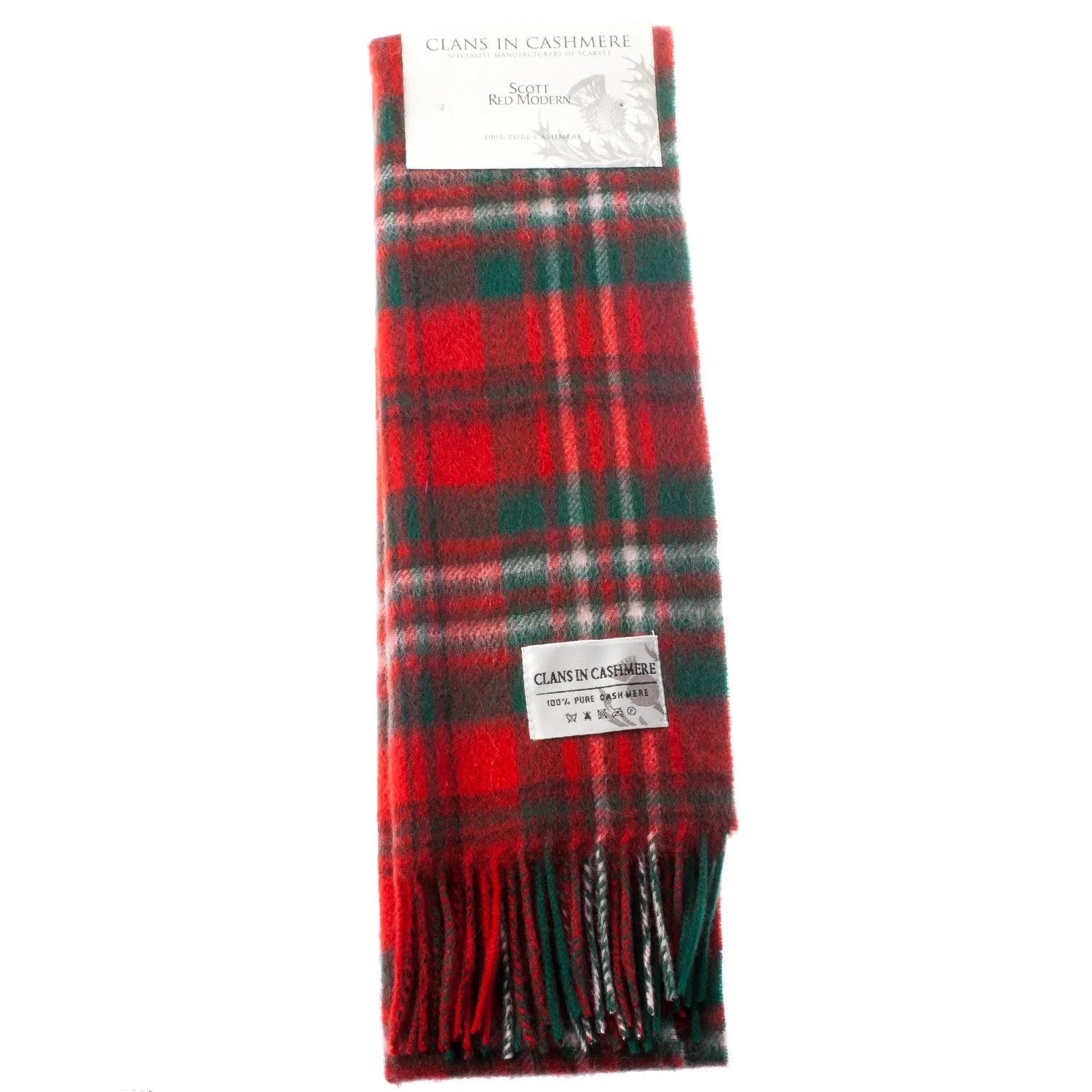 Cashmere Scottish Tartan Clan Scarf  Scott Red