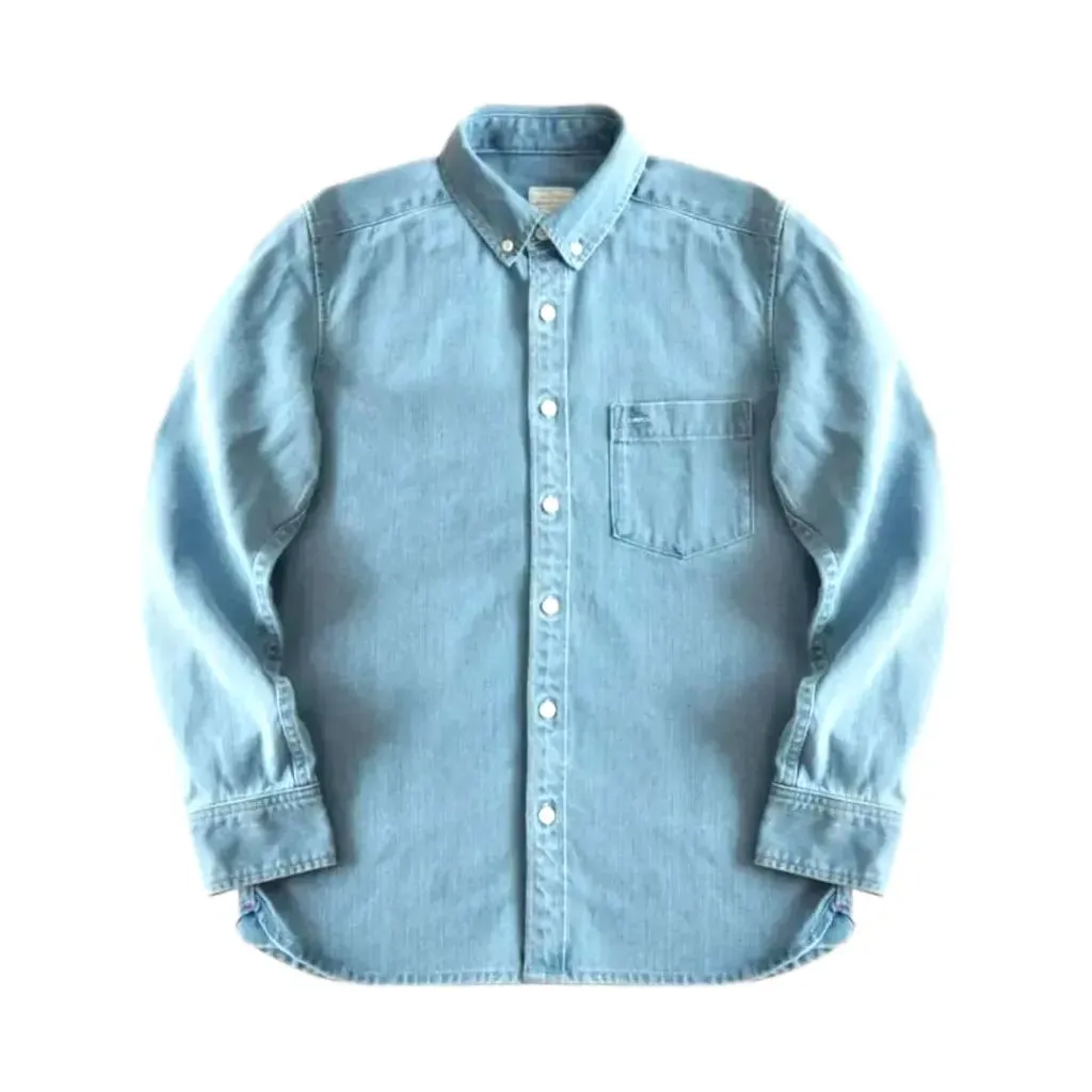 Casual stonewashed men's denim shirt