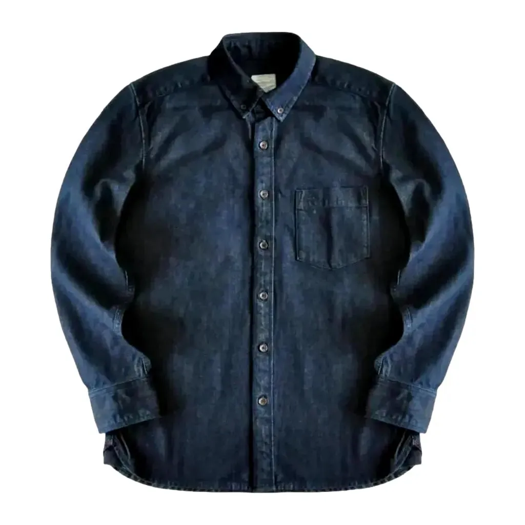 Casual stonewashed men's denim shirt