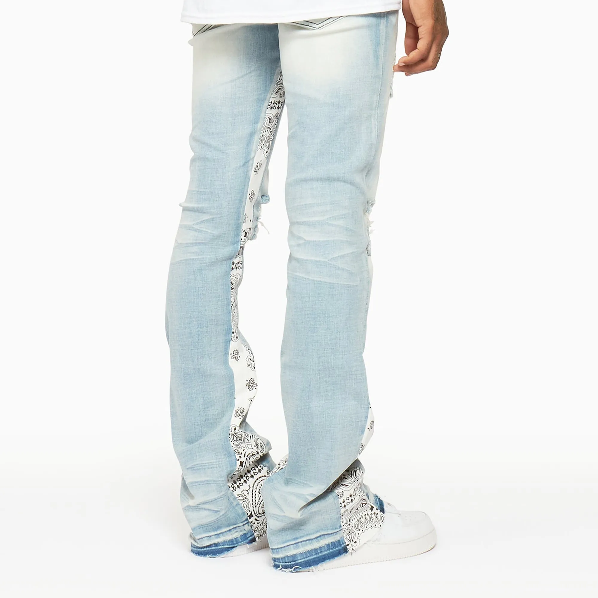 Casual washed street patchwork jeans