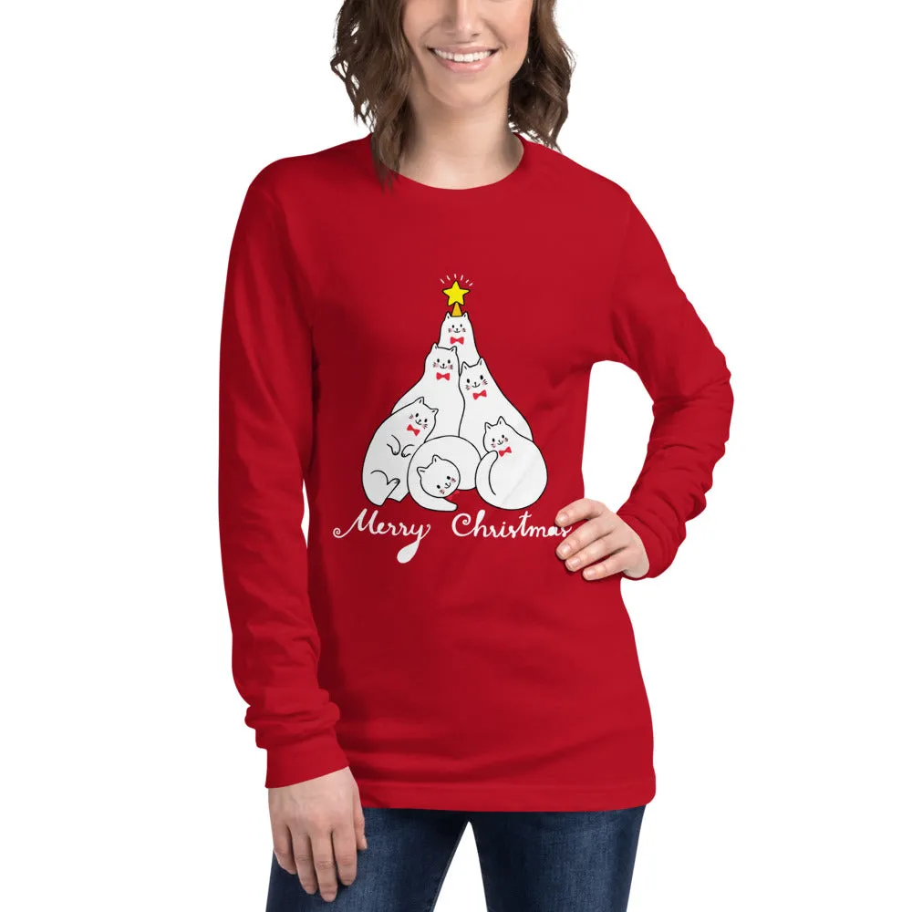 Cats Christmas Tree Women's Long Sleeve Tee