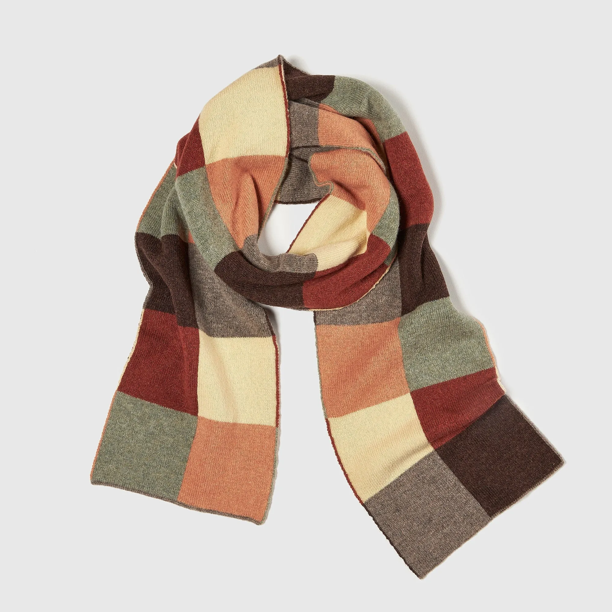 Chequerboard Scarf | Rust Multi