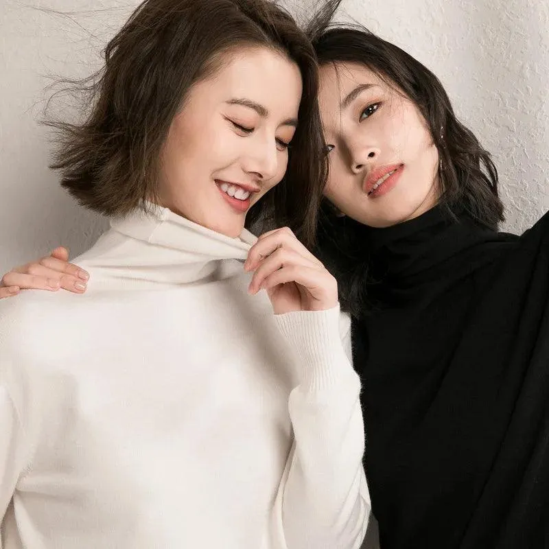 Chic Korean Turtleneck Sweater: Stylish Winter Knitwear for Women - 2023 Collection