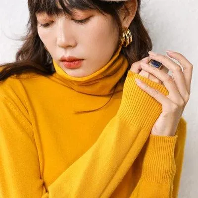 Chic Korean Turtleneck Sweater: Stylish Winter Knitwear for Women - 2023 Collection