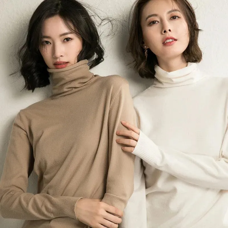 Chic Korean Turtleneck Sweater: Stylish Winter Knitwear for Women - 2023 Collection