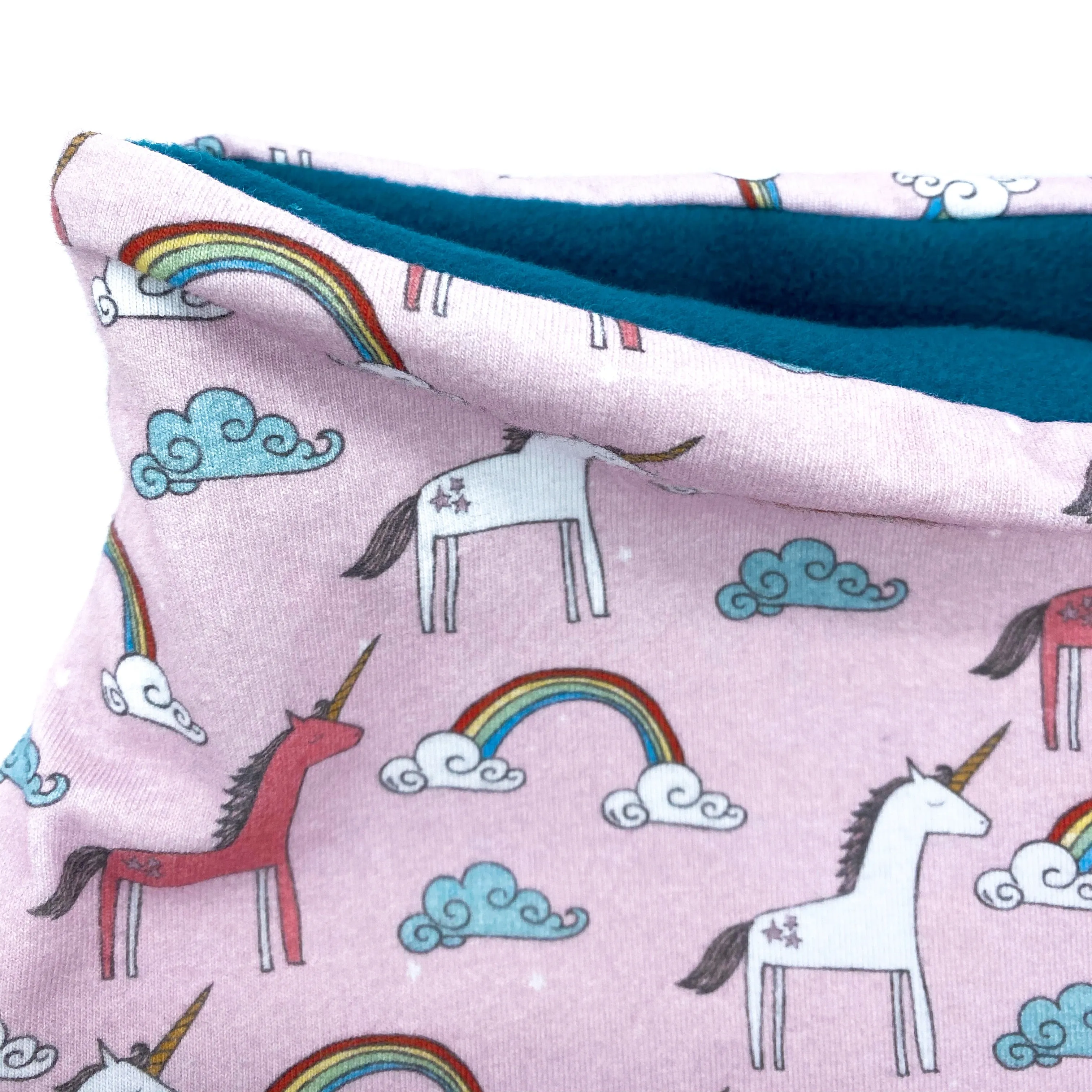 Child's Handmade Neck Warmer Unicorns and Rainbows