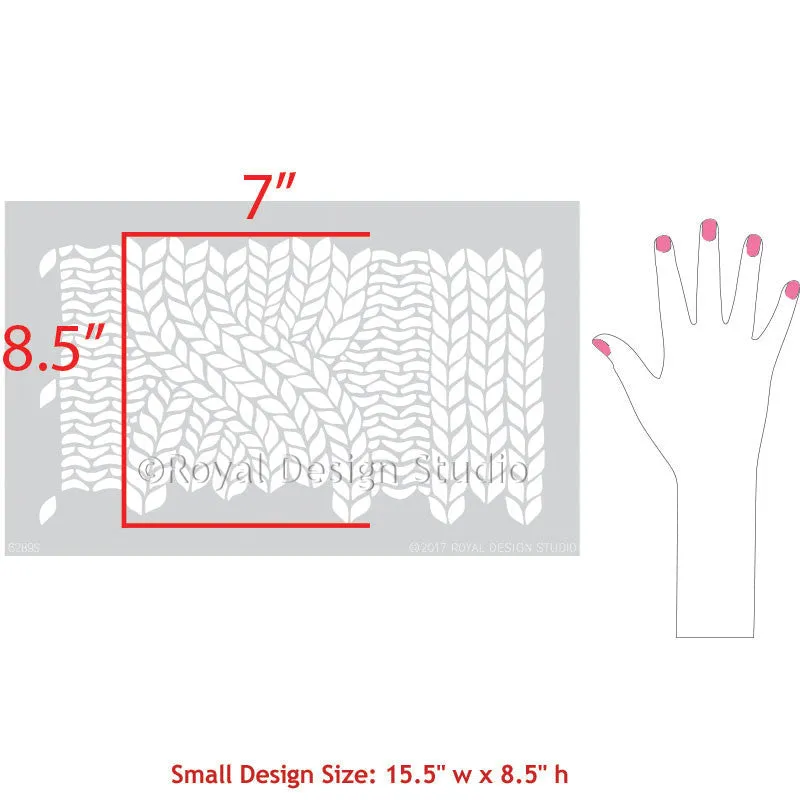 Chunky Cable Knit Furniture Stencil