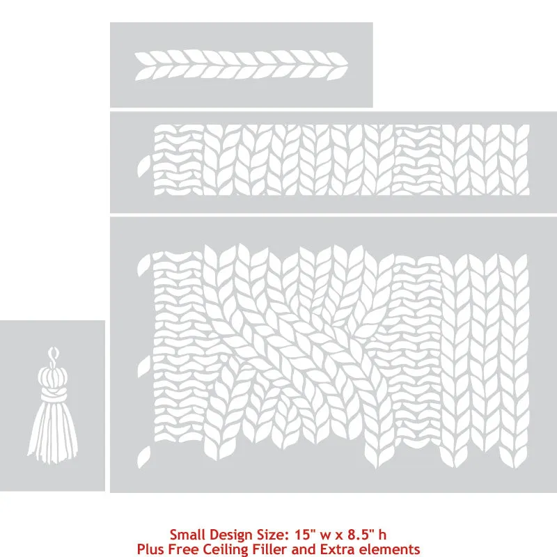 Chunky Cable Knit Furniture Stencil