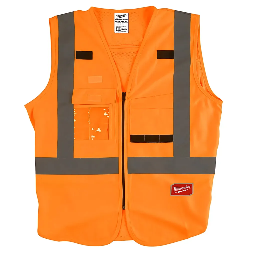 Class 2 High Visibility Orange Safety Vest - 4XL/5XL