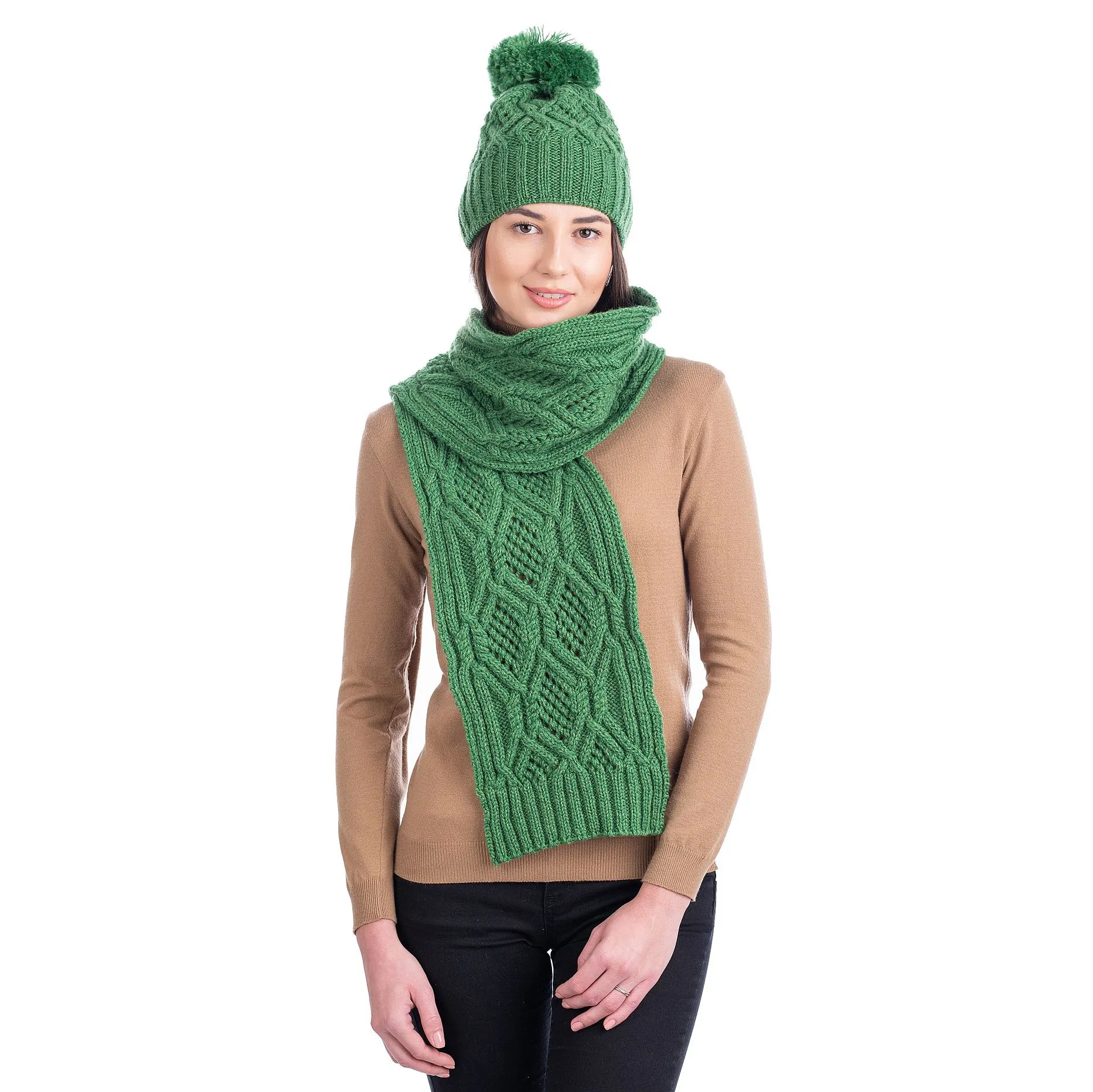 Classic Merino Wool Irish Scarf for Ladies