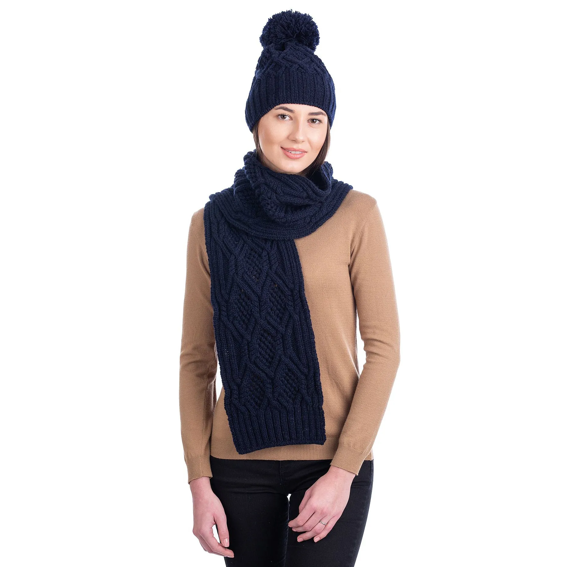 Classic Merino Wool Irish Scarf for Ladies