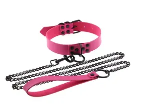 Collar and Chain Leash (Rose)