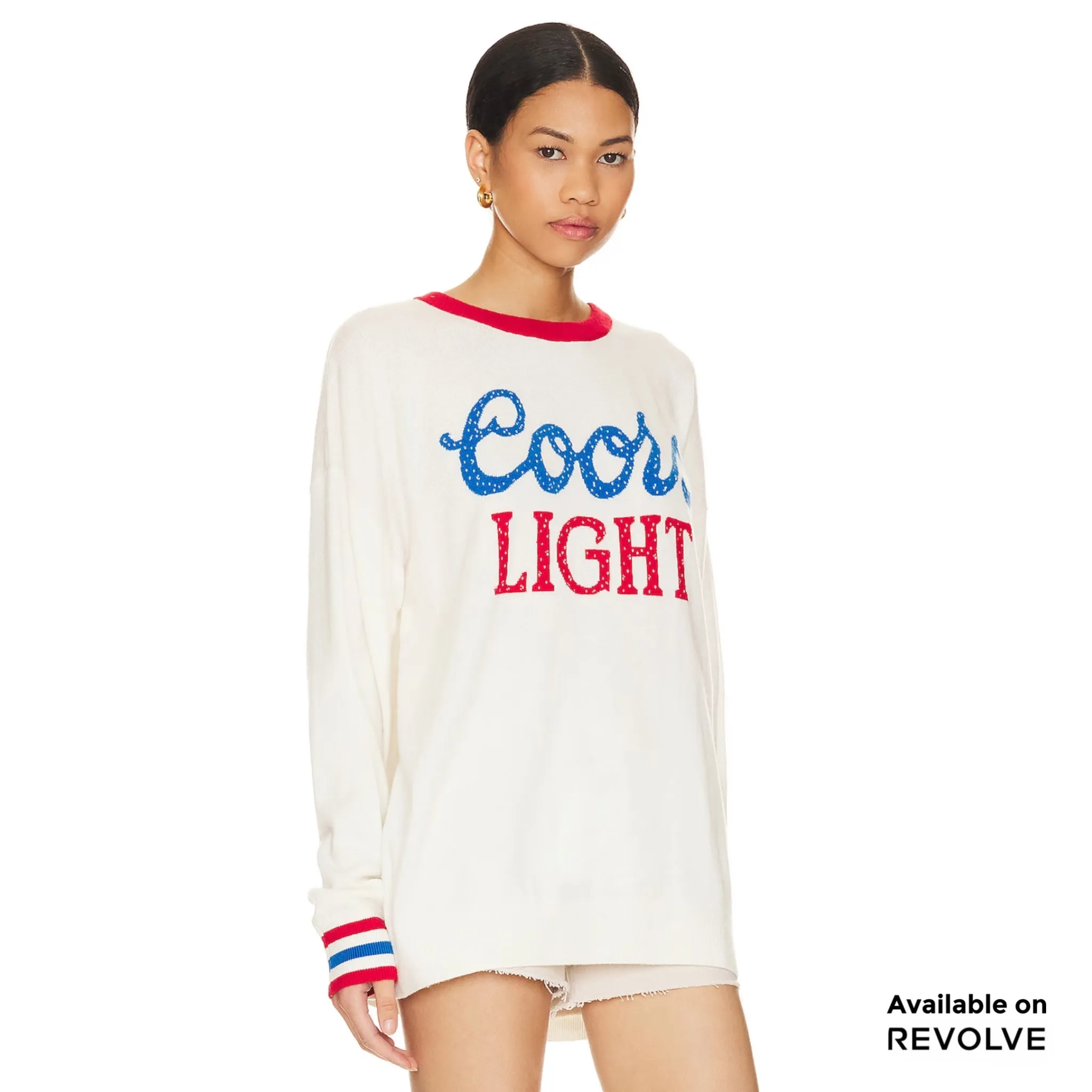 Coors Light 1980  - Cashmere Sweater - White & Red