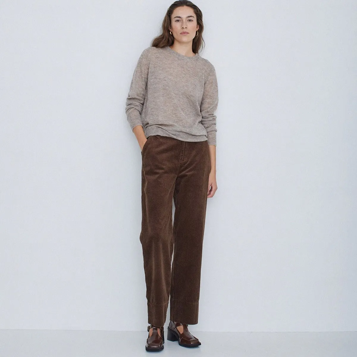 Corduroy Suit Trousers in Brown