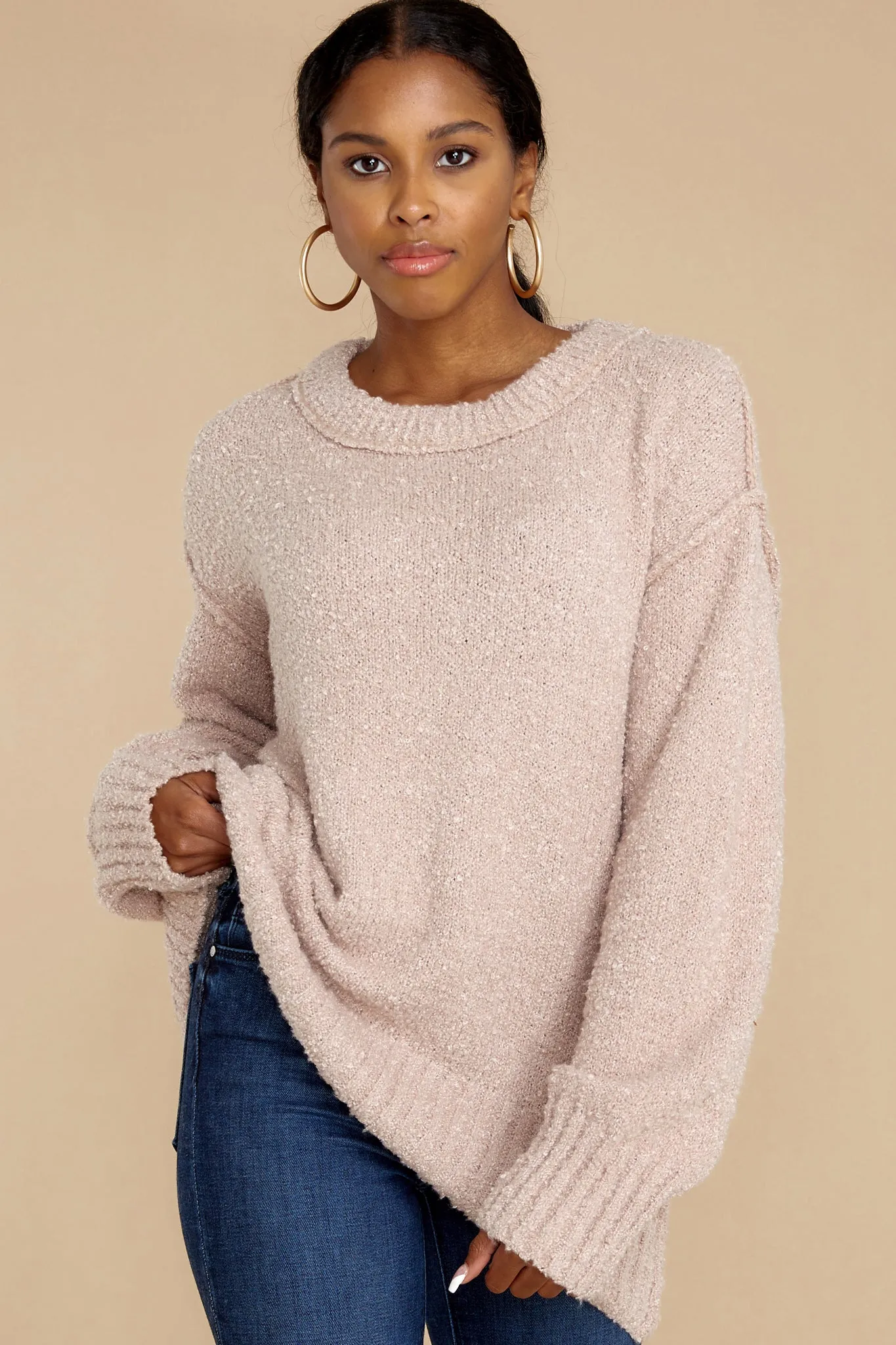 Cozy And Warm Taupe Sweater