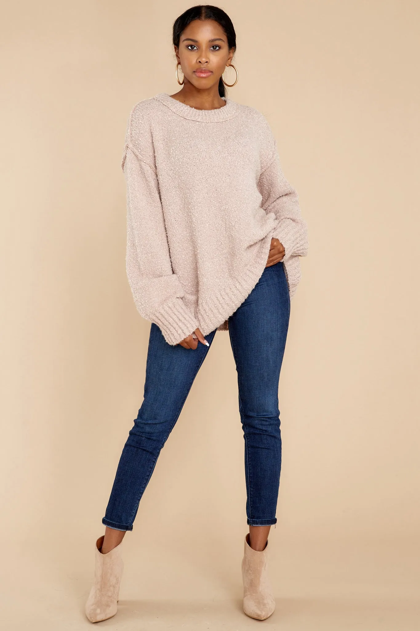 Cozy And Warm Taupe Sweater