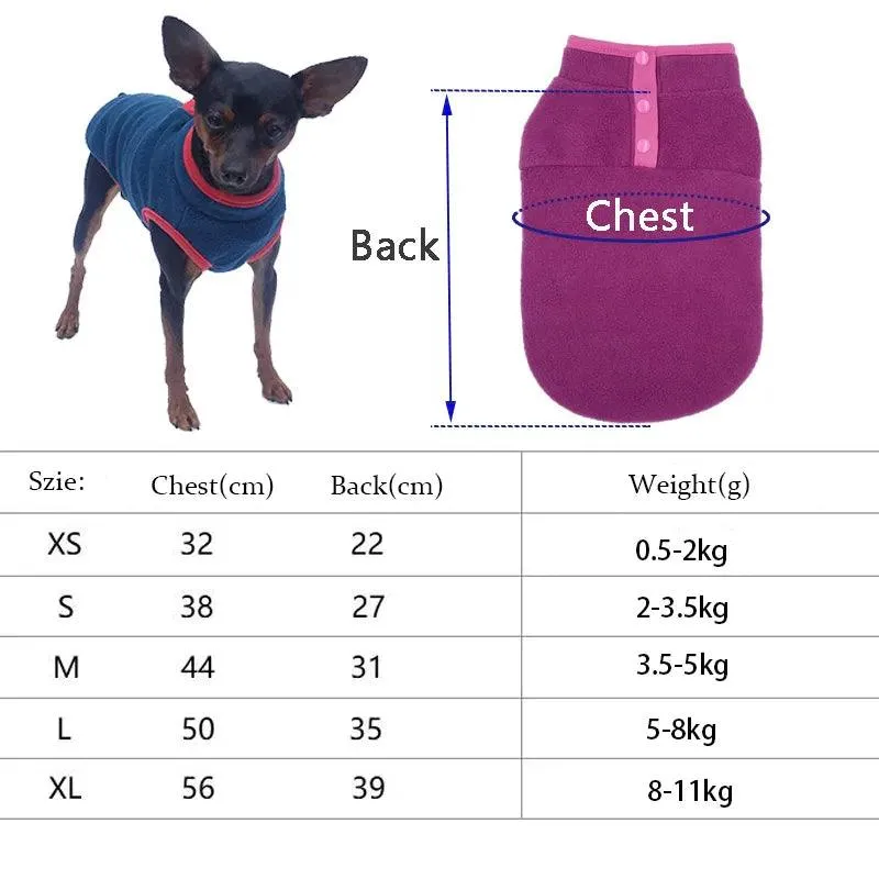 Cozy Fleece Dog Vest for Spring and Autumn