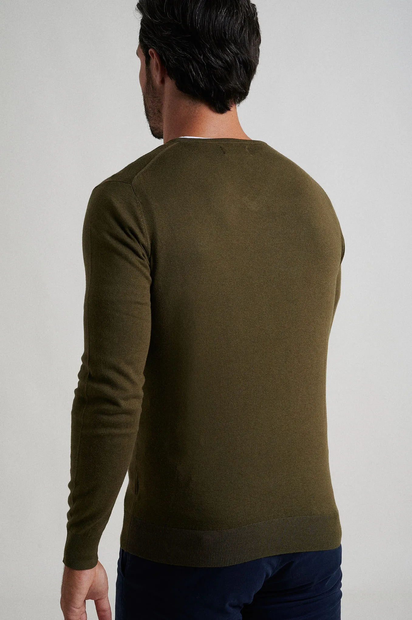 Crew neck cotton silk sweater