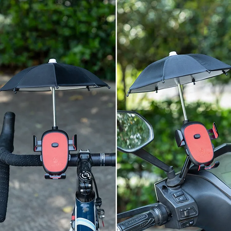 CYCLINGBOX BG-2935 Bicycle Mobile Phone Bracket With Umbrella Waterproof Navigation Electric Car Mobile Phone Frame, Style: Rearview Mirror Installation (Black)