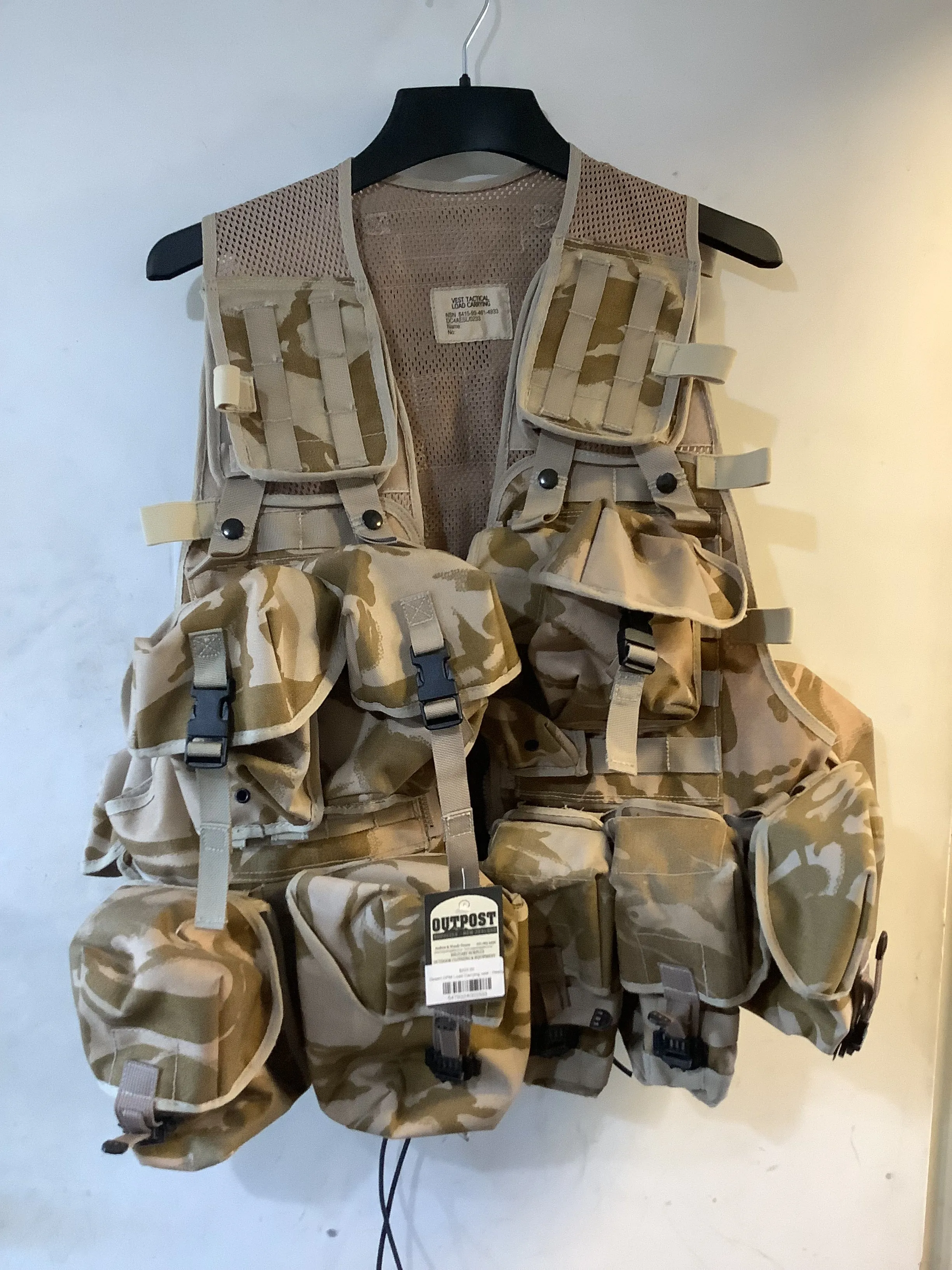 Desert DPM Camo - Vest Tactical Load Carrying webbing with pouches.