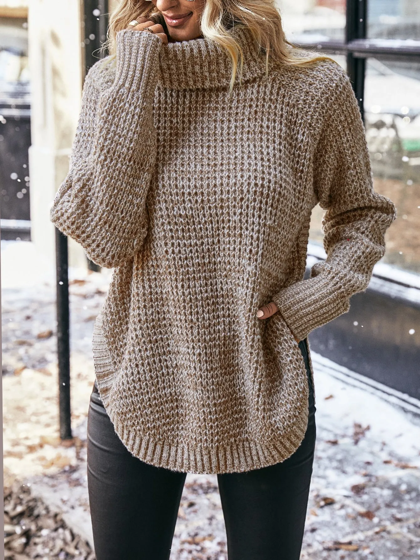 Desert Sand Turtleneck Sweater