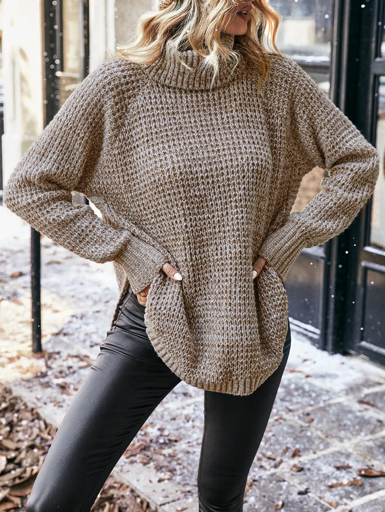 Desert Sand Turtleneck Sweater